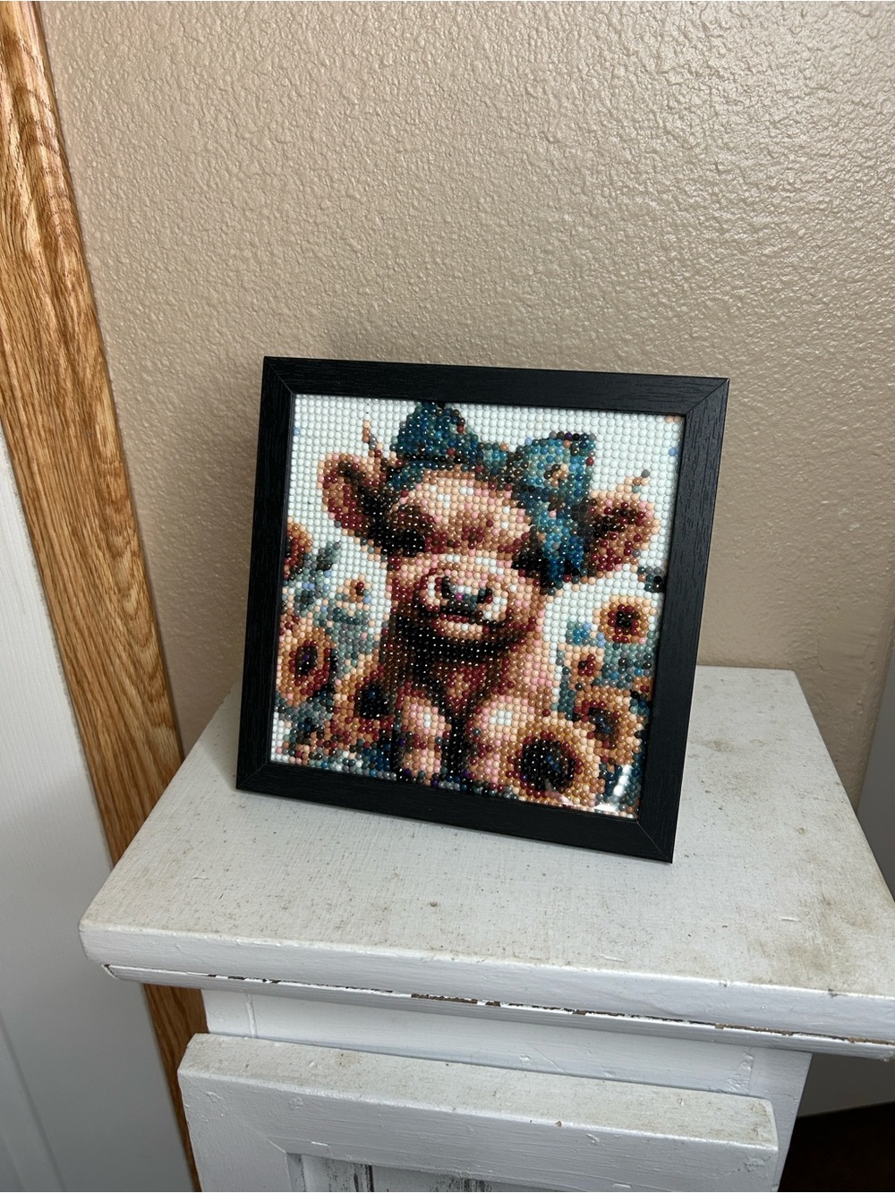 Handcrafted Diamond Art Cow Picture